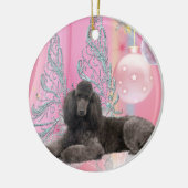 Roze kerstversiering keramisch ornament (Links)