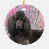 Roze kerstversiering keramisch ornament (Achterkant)