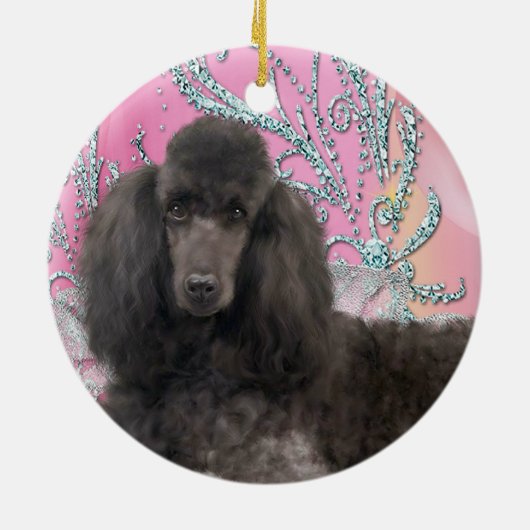 Roze kerstversiering keramisch ornament (Achterkant)