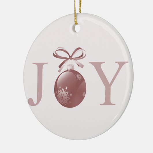 Roze kerstversiering keramisch ornament (Links)