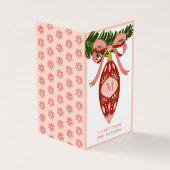 Roze kerstversiering Label met cadeau voor het roz Kaart (Buitenkant)