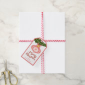 Roze kerstversiering Label met kerstcadeau Cadeaulabel (Met Touw)