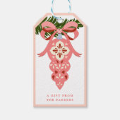 Roze kerstversiering Label met kerstcadeau Cadeaulabel (Voorkant)