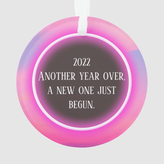 Roze kerstversiering met gloed ornament (achterkant)