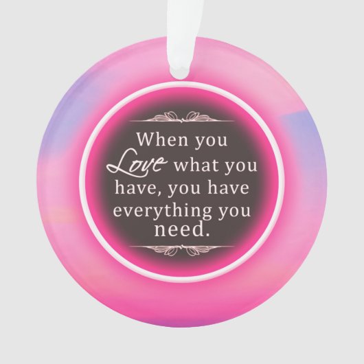 Roze kerstversiering met gloed ornament (voorkant)