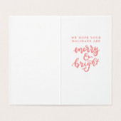 Roze kerstversiering met kerstcadeau Label Kaart (Binnenkant ongevouwen)