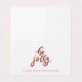 Roze kerstversiering met kerstcadeau Label Kaart (Binnenkant ongevouwen)