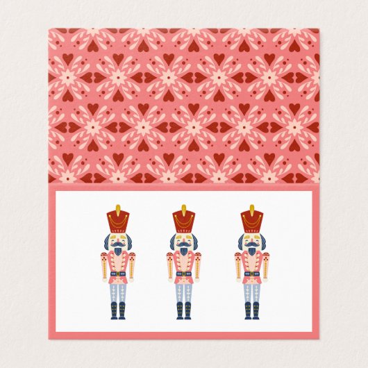 Roze kerstversiering met kerstcadeau Label Kaart (Buitenkant ongevouwen)