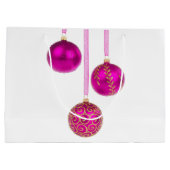Roze kerstversiering met ronde bal Grote cadeautas (Achterkant)