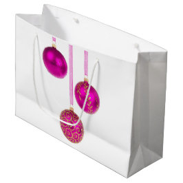 Roze kerstversiering met ronde bal Grote cadeautas