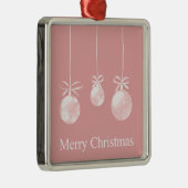 Roze kerstversiering metalen ornament (Rechts)