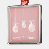 Roze kerstversiering metalen ornament (Links)