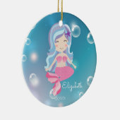 Roze kerstversiering op maat van Mermaid Keramisch Ornament (Rechts)