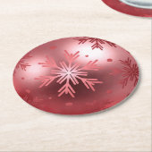 Roze kerstversiering ronde kartonnen onderzetter (Gebogen)