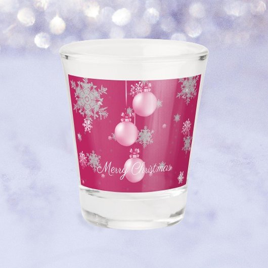 Roze kerstversiering Scheerglas Shot Glas