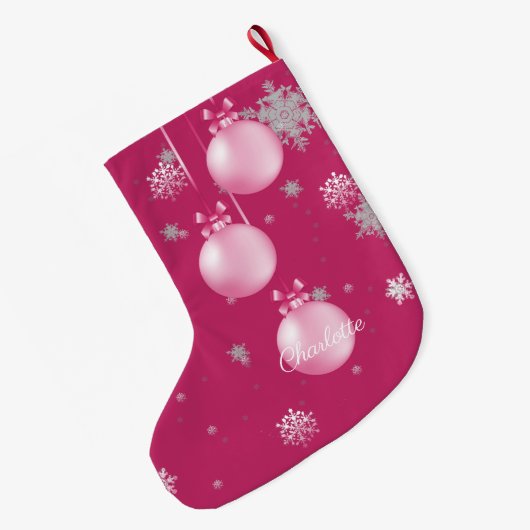 Roze kerstversiering stoppen grote kerstsok (Achterkant (Hangend))