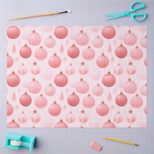 Roze kerstversiering tissuepapier (Craft)