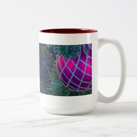 Roze kerstversiering tweekleurige koffiemok (Rechts)