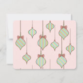 Roze Kerstversiering Uitnodigingen (Voorkant)