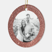 Roze kerstversiering van het Lijst Glitter op fees Keramisch Ornament (Links)
