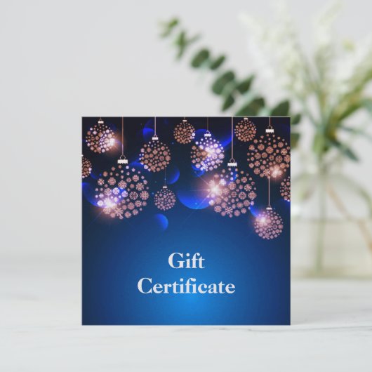 Roze kerstversieringen - Kaart met cadeaubon (Staand voorkant)