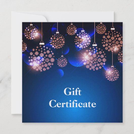 Roze kerstversieringen - Kaart met cadeaubon (Voorkant)