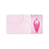 Roze kerstversieringsetiketten etiket (Voorkant)