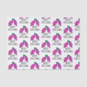 Roze kerstWaterverf Holly Tissue Paper Tissuepapier (Voorkant)