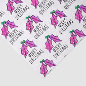 Roze kerstWaterverf Holly Tissue Paper Tissuepapier (Detail)