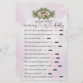 Roze kerstwinter Baby shower "Raad eens wie" game (Voorkant / Achterkant)