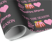 Roze KERSTZEGENINGEN Cadeaupapier (Rol Hoek)