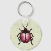 Roze ketel QR Code Cute Insect Art Entomology Sleutelhanger (Voorkant)