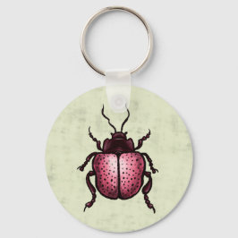 Roze ketel QR Code Cute Insect Art Entomology Sleutelhanger