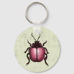 Roze ketel QR Code Cute Insect Art Entomology Sleutelhanger