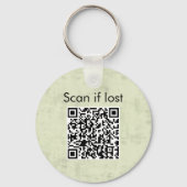 Roze ketel QR Code Cute Insect Art Entomology Sleutelhanger (Achterkant)