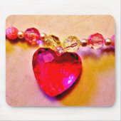 Roze Ketting van het hart Muismat (Voorkant)