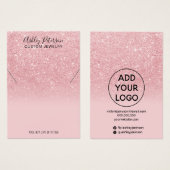 Roze ketting voor regenboogbijouterieën visitekaartje (Voorkant /achterkant)
