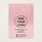 Roze ketting voor regenboogbijouterieën visitekaartje (Achterkant)