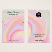 roze ketting voor regenboogsieraden , eenhoornacht visitekaartje (Voorkant /achterkant)