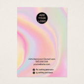 roze ketting voor regenboogsieraden , eenhoornacht visitekaartje (Achterkant)