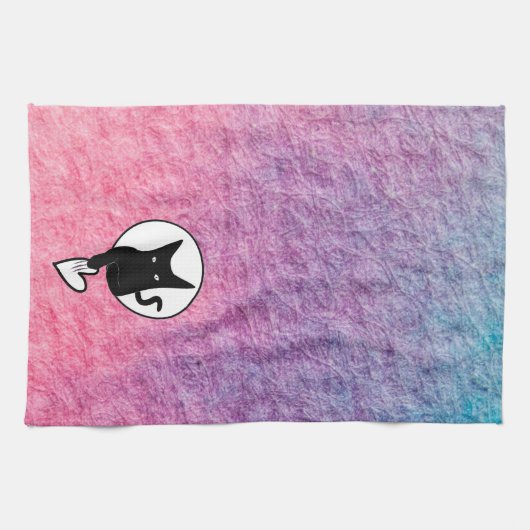 Roze Keukendoek voor Halloween van Poet Adiela Ako Theedoek (Horizontaal)