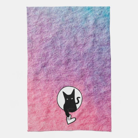 Roze Keukendoek voor Halloween van Poet Adiela Ako Theedoek (Verticaal)