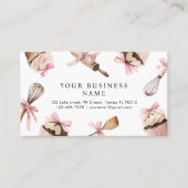 Roze keukengerei & cupcakes Flat Loyalty Kaart (Voorkant)