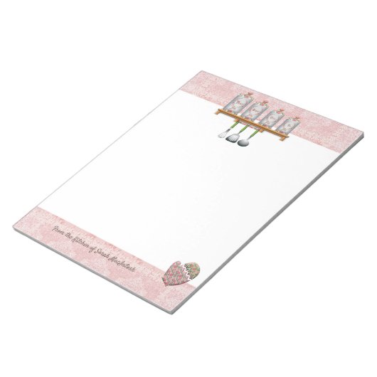 Roze keukengerei van Shabby Chic Kitchen Notitieblok (Schuin)