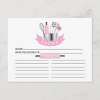 Roze Keukengerei Vrijgezellenfeest Recept Kaarten