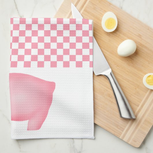 Roze keukenhanddoek (Quarter Fold)