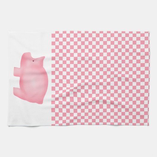 Roze keukenhanddoek (Horizontaal)