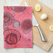 Roze keukenhanddoek (Quarter Fold)