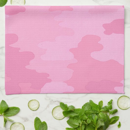 Roze keukenhanddoek Camouflage (Gevouwen)