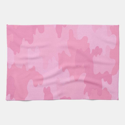 Roze keukenhanddoek Camouflage (Horizontaal)